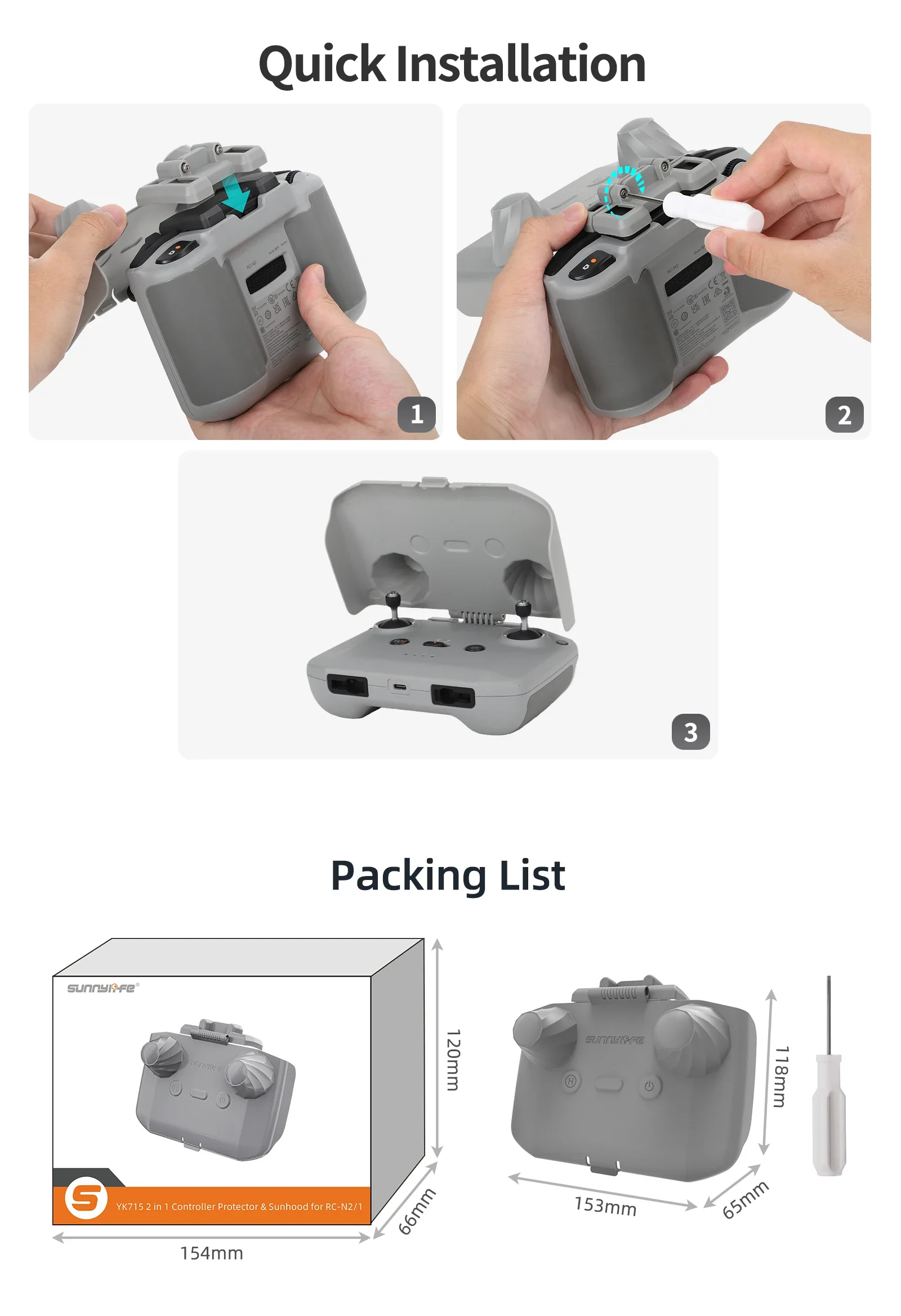 2 في 1 وحدة تحكم حامي SunHood  - مراجعة Drone Control Stick وسعره